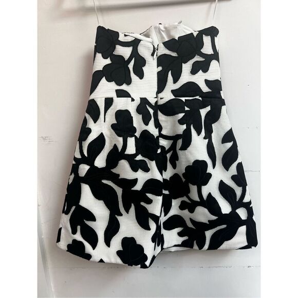 Helsi Women's Black White Floral Gigi Strapless Mini Cocktail Dress Large NWOT - Picture 6 of 9
